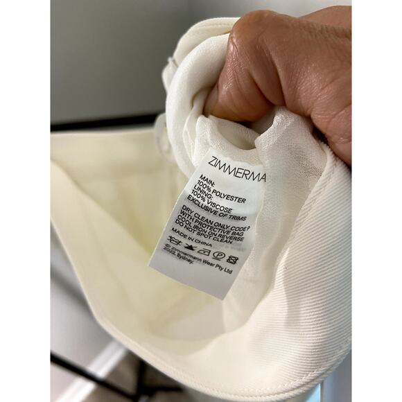 Zimmermann Wide Leg Trousers Cream size US 4 - Picture 7 of 8